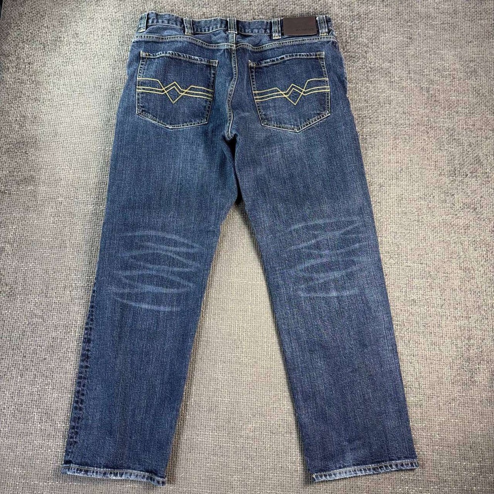 Bootlegger The Real McCoy Jeans Mens 38x30 Blue Straight Distressed Denim